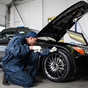 Sports Car in a Garage